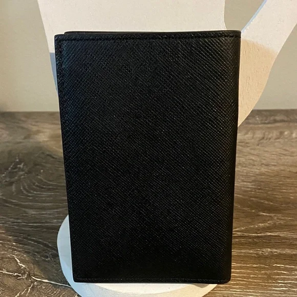 Paul Smith Mini Blur Bi-Fold Textured Black Leather Card Holder Made in Italy - Picture 3 of 10